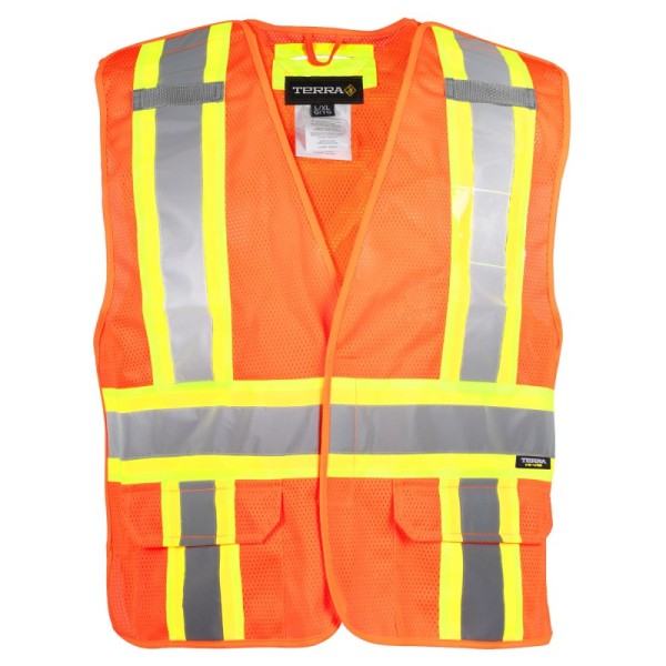 TERRA 116523 Hi-Vis 5 Point Tear Away Mesh Vest