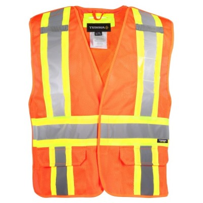 TERRA 116523 Hi-Vis 5 Point Tear Away Mesh Vest TERRA 116523 Hi-Vis 5 Point Tear Away Mesh Vest