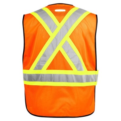 TERRA 116583 Hi-Vis 5 Point Tear Away Vest With Black Binding