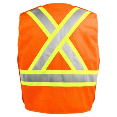 TERRA 116585 Hi-Vis 5 Point Tear Away Vest With Zipper TERRA 116585 Hi-Vis 5 Point Tear Away Vest With Zipper