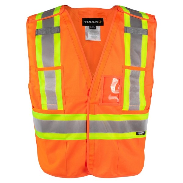TERRA 116600 Hi-Vis Solid 5 Point Tear Away Vest