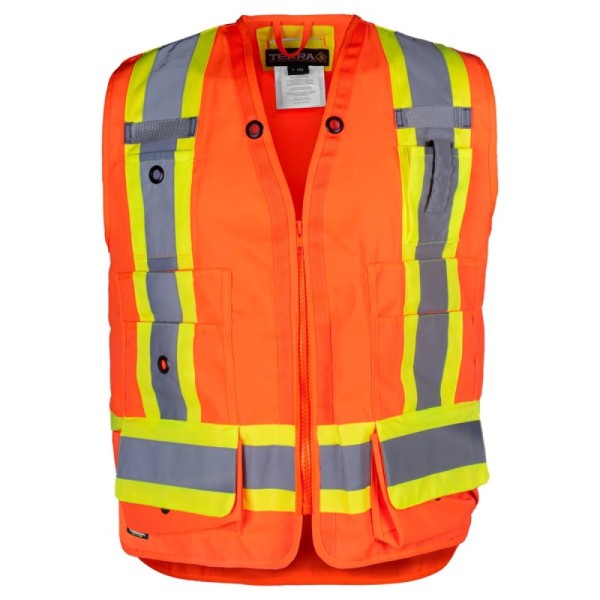 TERRA 116624 Hi-Vis Surveyor's Vest with Zipper Closure