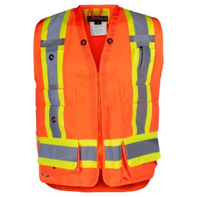 TERRA 116624 Hi-Vis Surveyor's Vest with Zipper Closure