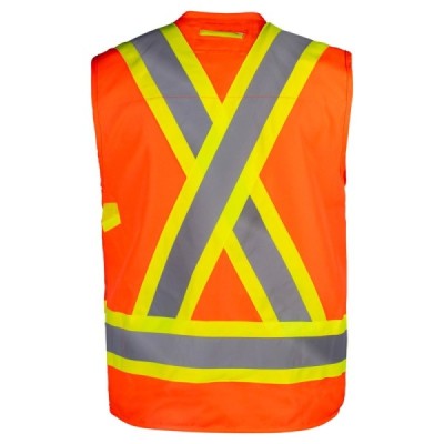 TERRA 116624 Hi-Vis Surveyor's Vest with Zipper Closure