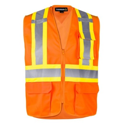 TERRA 116629 HI-VIS SAFETY VEST WITH ZIPPER TERRA 116629 HI-VIS SAFETY VEST WITH ZIPPER