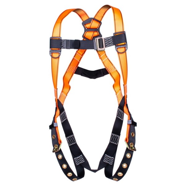 H SERIES 551002 Industrial Safety, 3-Point Adjustable Safety Harness with Tongue Buckles