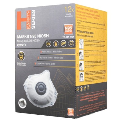 H SERIES 151003HS Industrial Safety, N95V NIOSH OV Respirators