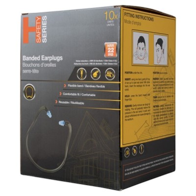 H SERIES 164005HS Industrial Safety, Banded Earplugs