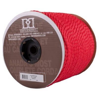B&B A1PR/038 Ropes,Polypropylene Jumbo, Red, 3/8" X 630'