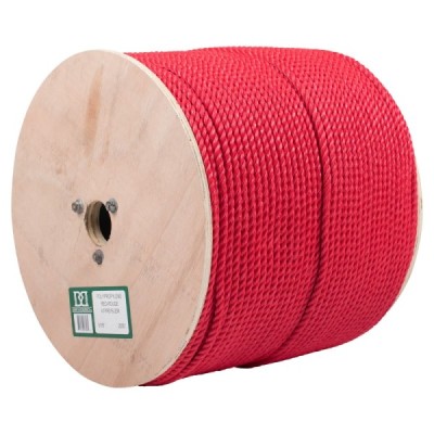 B&B A1PR516/20R Ropes,Polypro Ind. Red, 3 Strand, 5/16"X2000' Wooden Reel