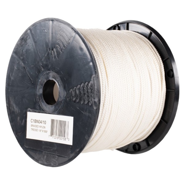 B&B C1BN04/10 Ropes, Nylon Braided, 1/8"X 1000'