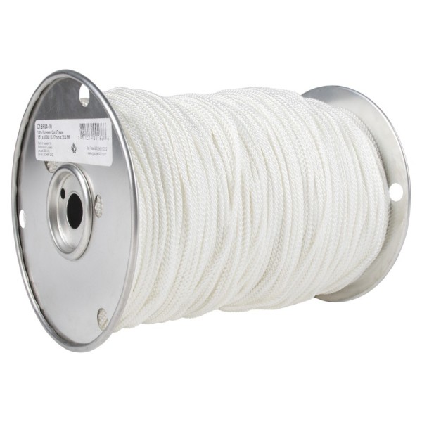 B&B C1BP04/10 Ropes,Polyester Braided,  1/8" X1000', White