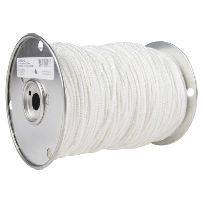 B&B C1BP04/10 Ropes,Polyester Braided,  1/8" X1000', White