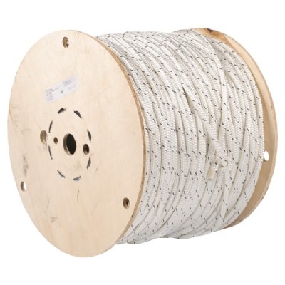 B&B C1TP516/12 Ropes,Polyester Double Braid, 5/16"(9Mm)X1200' White W. Black T