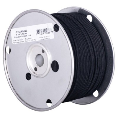 B&B E1CTR/08N Ropes,Sash Cord, Spun Polyester, Black, 1/4"X 500'