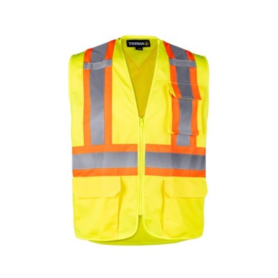 TERRA 116629 HI-VIS SAFETY VEST WITH ZIPPER TERRA 116629 HI-VIS SAFETY VEST WITH ZIPPER