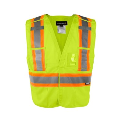 TERRA 116600 Hi-Vis Solid 5 Point Tear Away Vest TERRA 116600 Hi-Vis Solid 5 Point Tear Away Vest